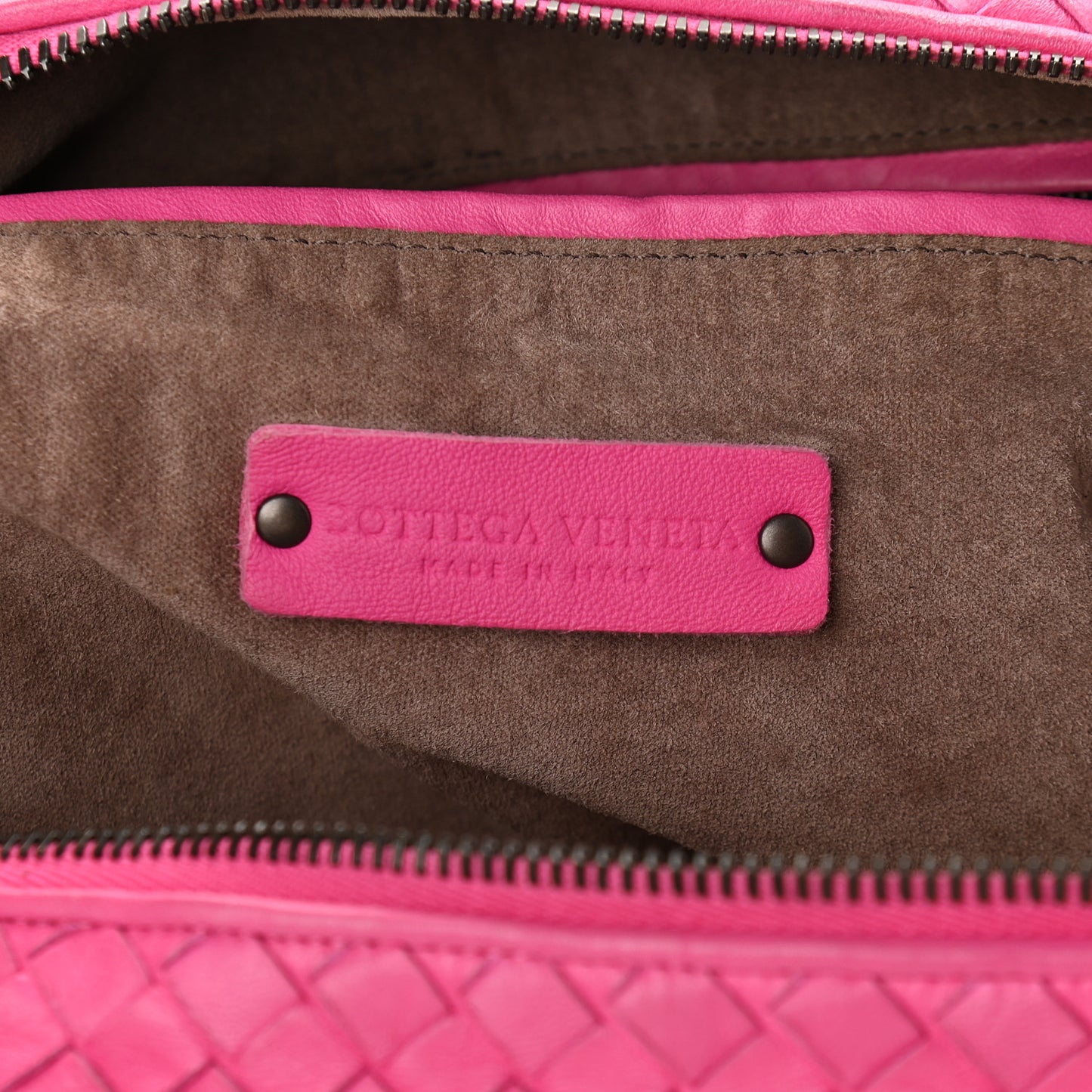Nappa Intrecciato Maxi Convertible Tote Fuchsia