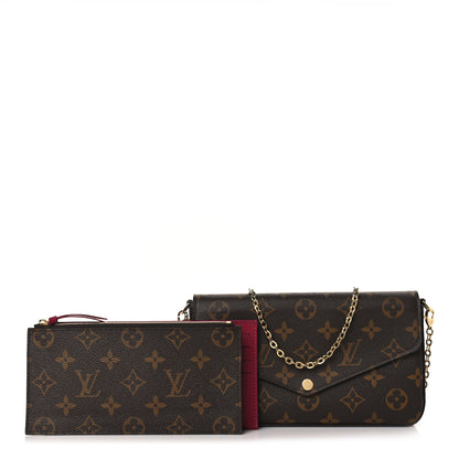 Louis Vuitton Monogram Pochette Felicie Chain Wallet Fuchsia 1 of 9