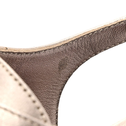 Chanel Laminated Lambskin Grosgrain Lace Up Slingback Flats 37 Copper Black 9 of 11