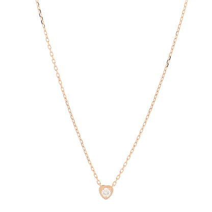 Cartier 18K Pink Gold Diamond D'Amour Heart Pendant Necklace 1 of 4