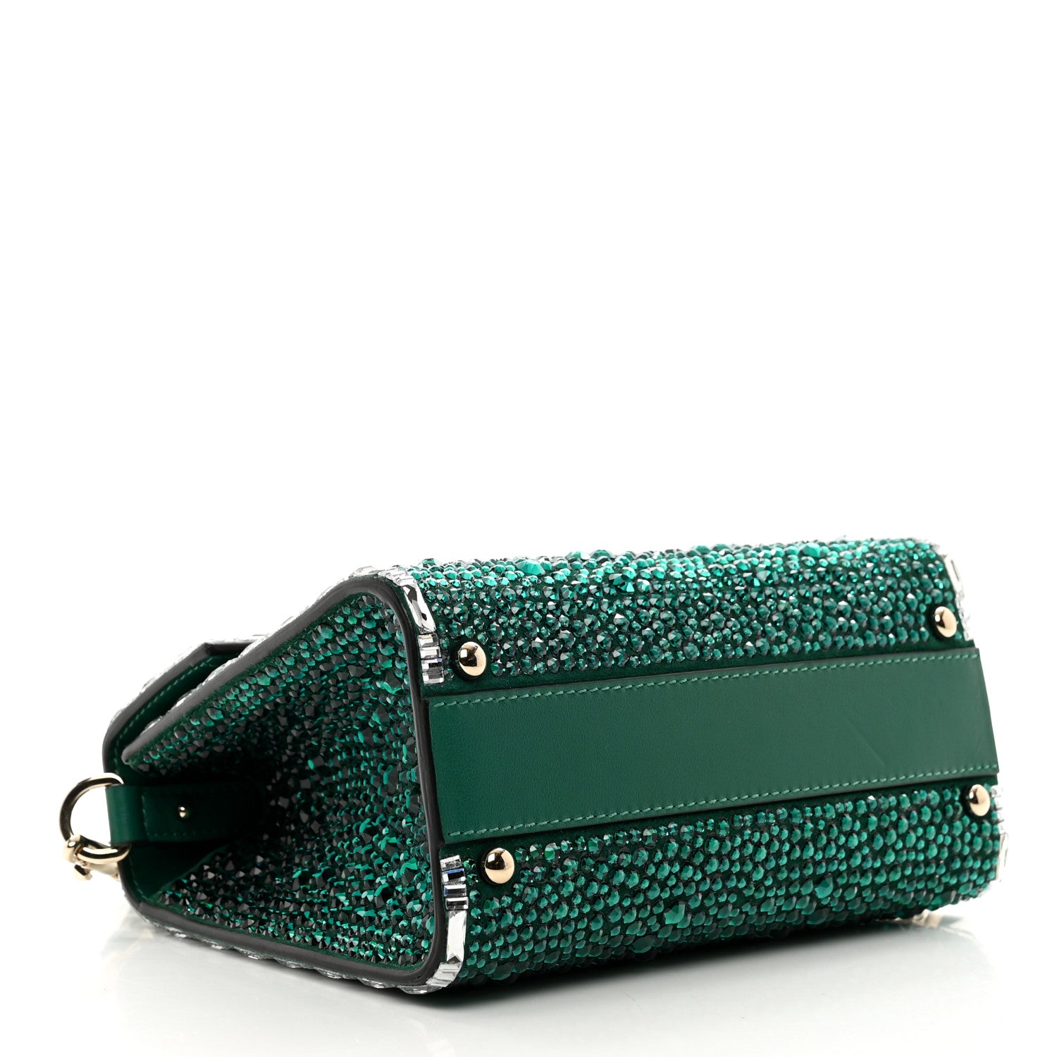 Valentino Garavani Crystal Embroidered Mini Vsling Top Handle Bag Emerald Jungle 4 of 9