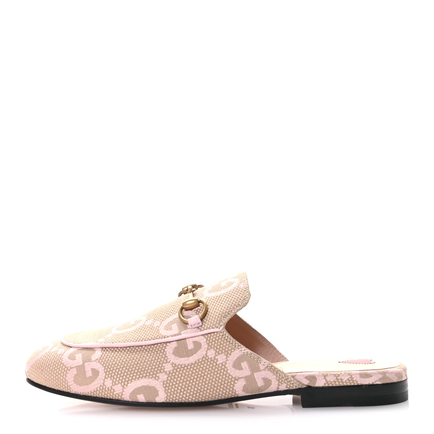 Gucci Monogram Macro GG Nappa Charlotte Womens Princetown Slippers 36 Beige Perfect Pink 1 of 9