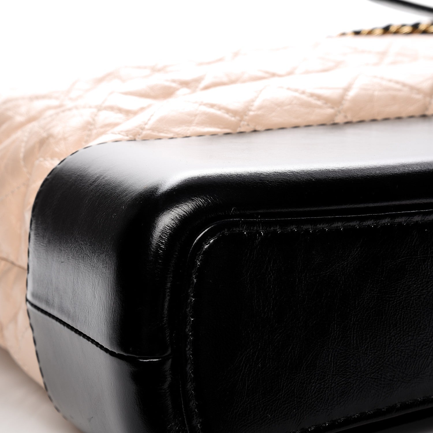 Chanel Aged Calfskin Quilted Large Gabrielle Hobo Beige Black 9 of 11