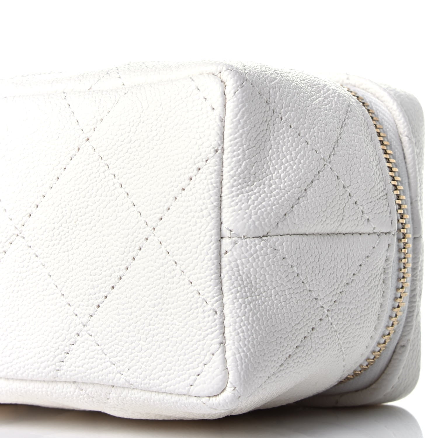 Chanel Caviar Quilted Mini Top Handle Vanity With Chain White 9 of 10