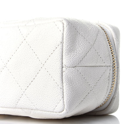Chanel Caviar Quilted Mini Top Handle Vanity With Chain White 9 of 10