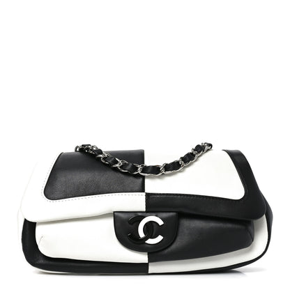 Chanel Lambskin Geometric Patchwork Mini Flap Black White 1 of 10