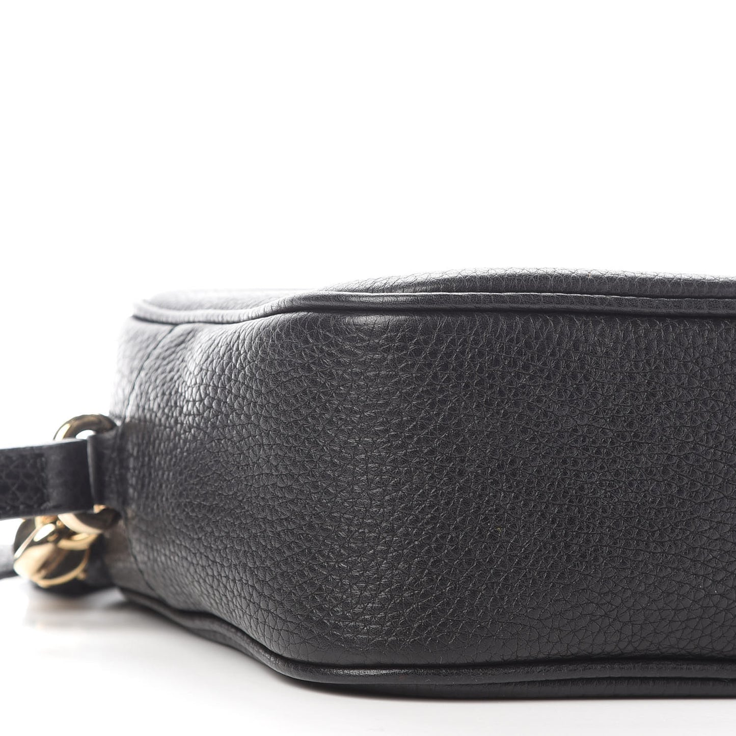 Pebbled Calfskin Small Soho Disco Bag Black
