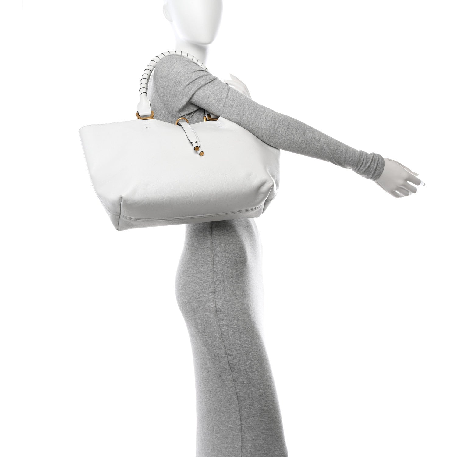Chloe Calfskin Small Marcie Tote White 2 of 12