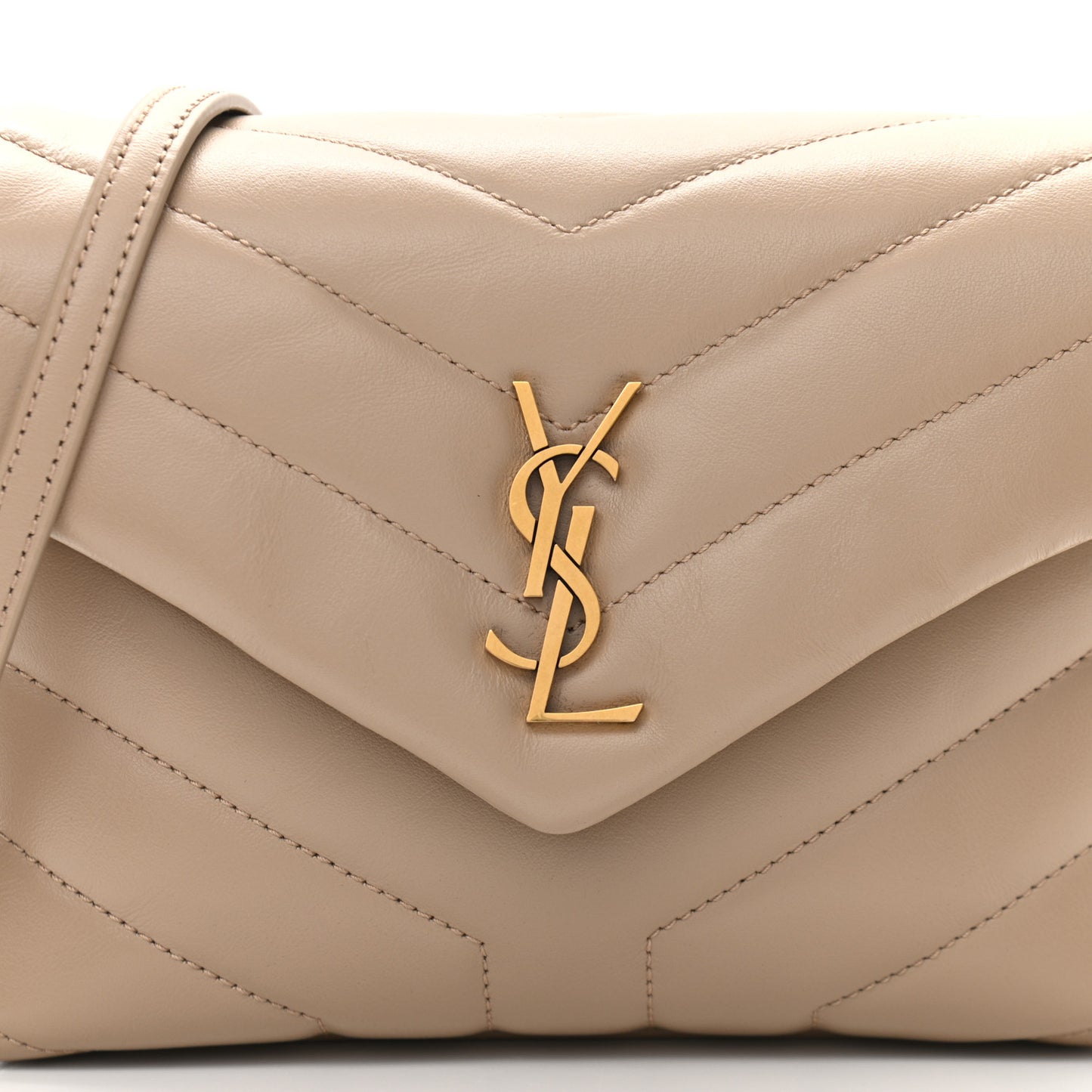 Calfskin Y Quilted Monogram Toy Loulou Crossbody Bag Dark Beige