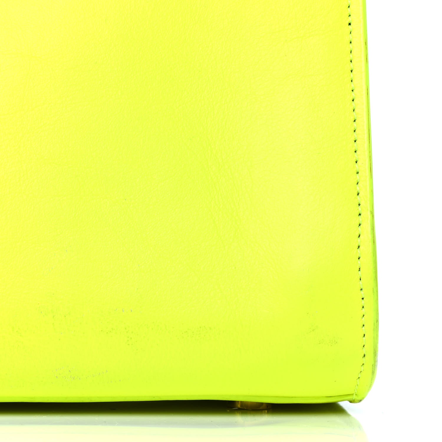 Saint Laurent Calfskin Small Sac De Jour Bag Neon Yellow 16 of 16