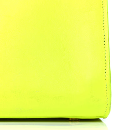 Saint Laurent Calfskin Small Sac De Jour Bag Neon Yellow 16 of 16
