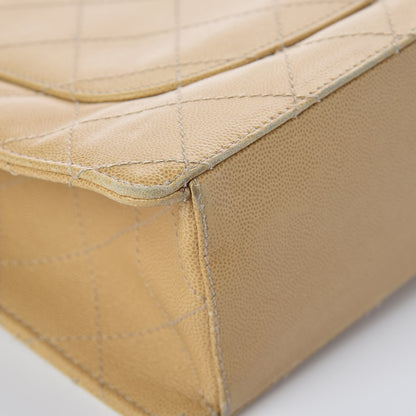 Chanel Caviar Stitched Jumbo Single Flap Beige 18 of 20