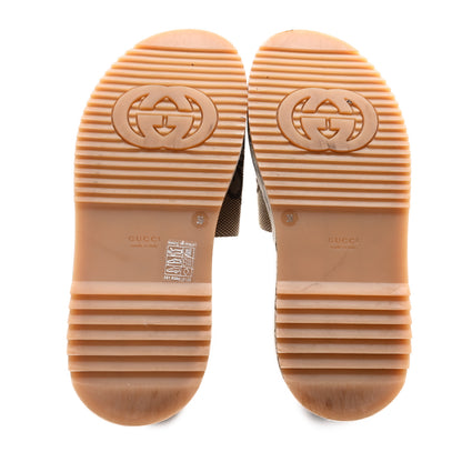 Gucci Monogram Maxi GG Angelina Platform 55mm Slide Sandals 39 Camel Ebony 6 of 9