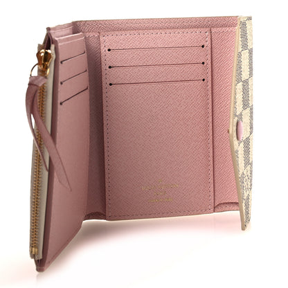 Louis Vuitton Damier Azur Victorine Wallet Rose Ballerine 5 of 7