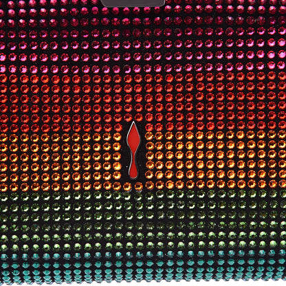 Christian Louboutin Suede Crystal Strass Small Palmette Clutch Rainbow 10 of 12