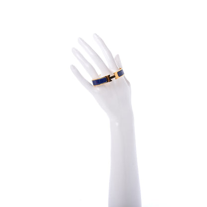 Hermes Narrow Enamel Clic Clac H Bracelet PM Indigo 2 of 6