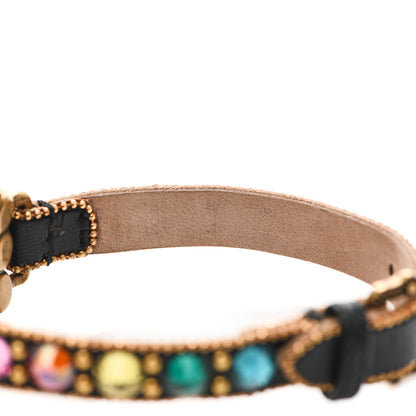 Gucci Calfskin Crystal Double G Bracelet Black Multicolor 4 of 4