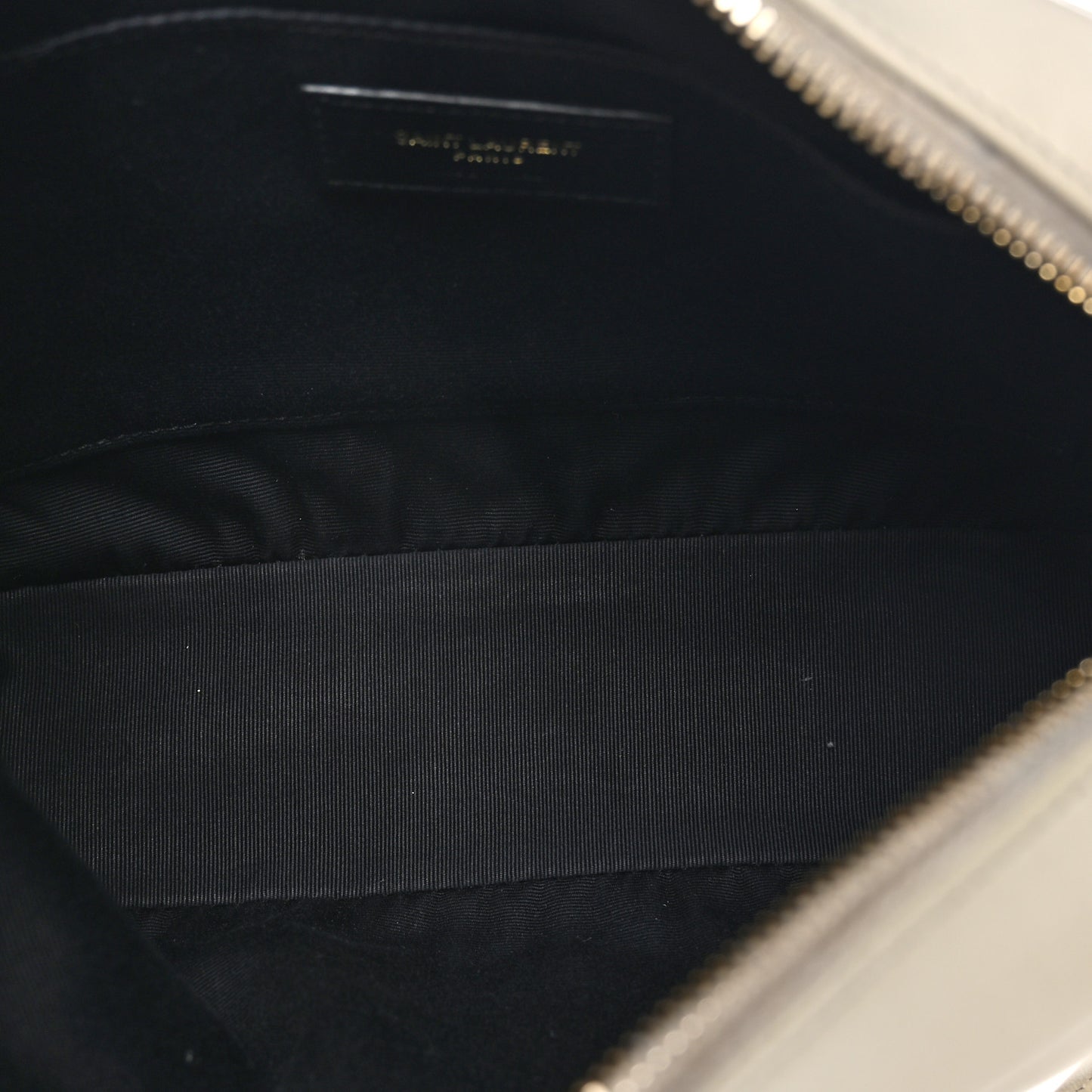 SAINT LAURENT Calfskin Matelasse Monogram Lou Camera Bag Crema Soft