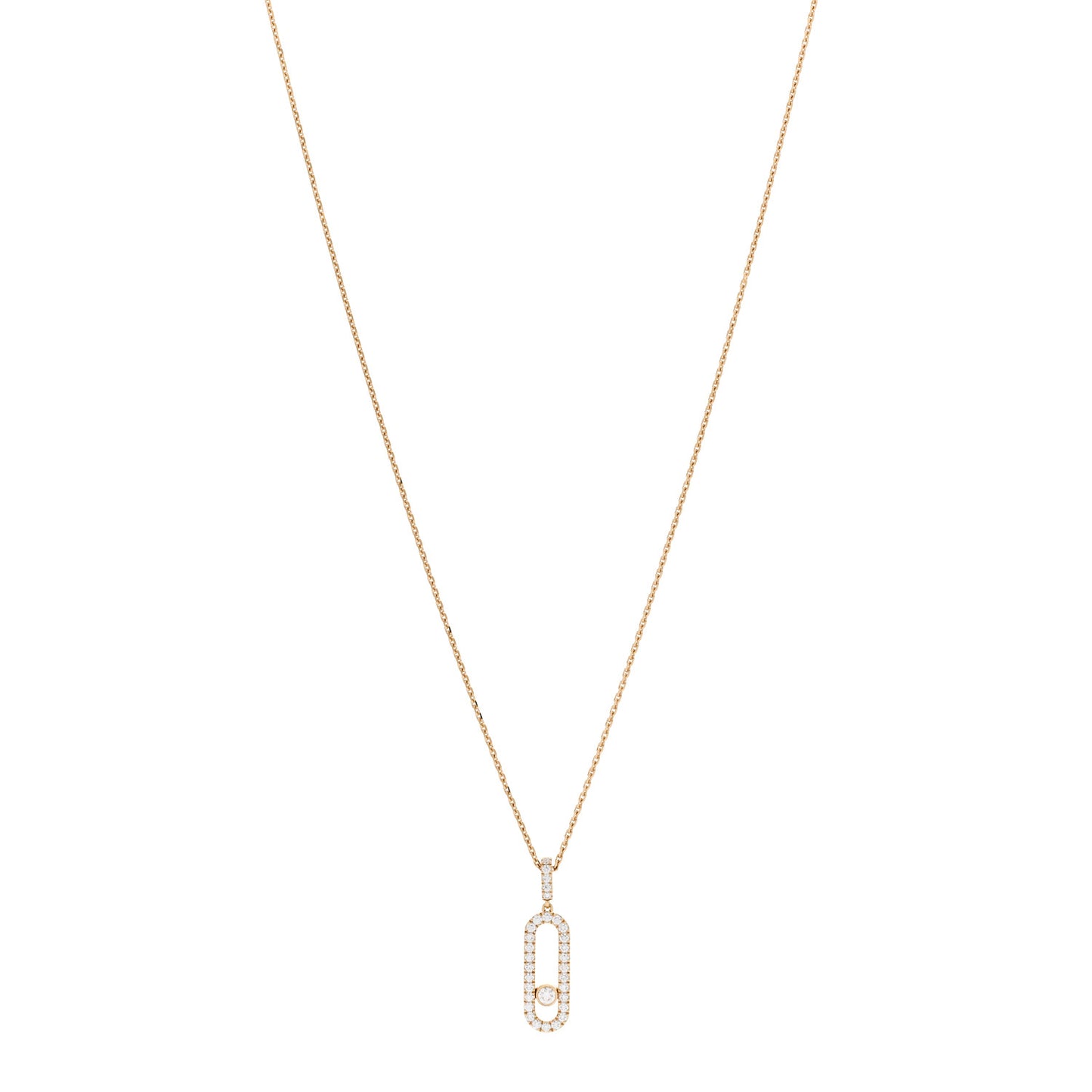 18K Yellow Gold Diamond LM Move Uno Pave Pendant Necklace
