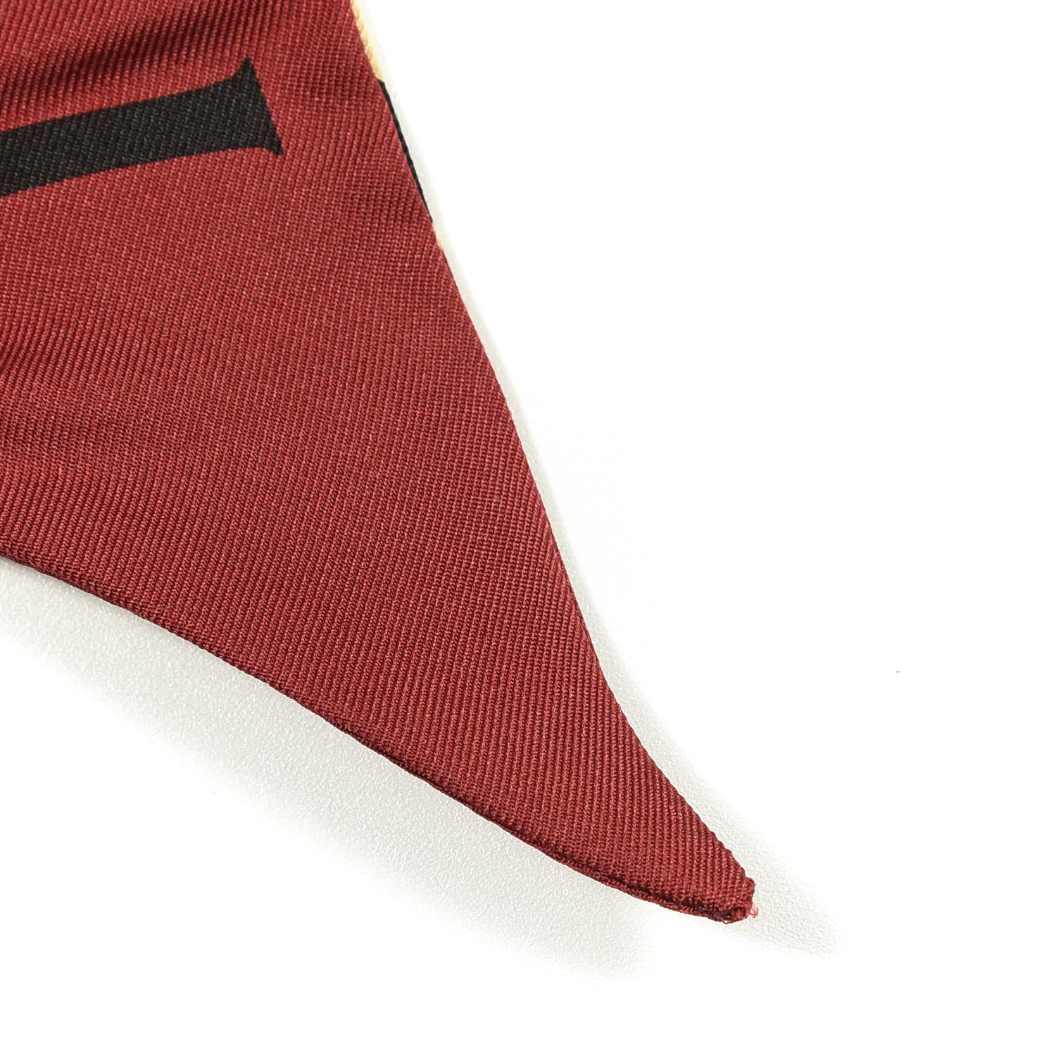 Gucci Silk Twill Tiger Print Logo Neck Bow Scarf Yellow Red 5 of 5