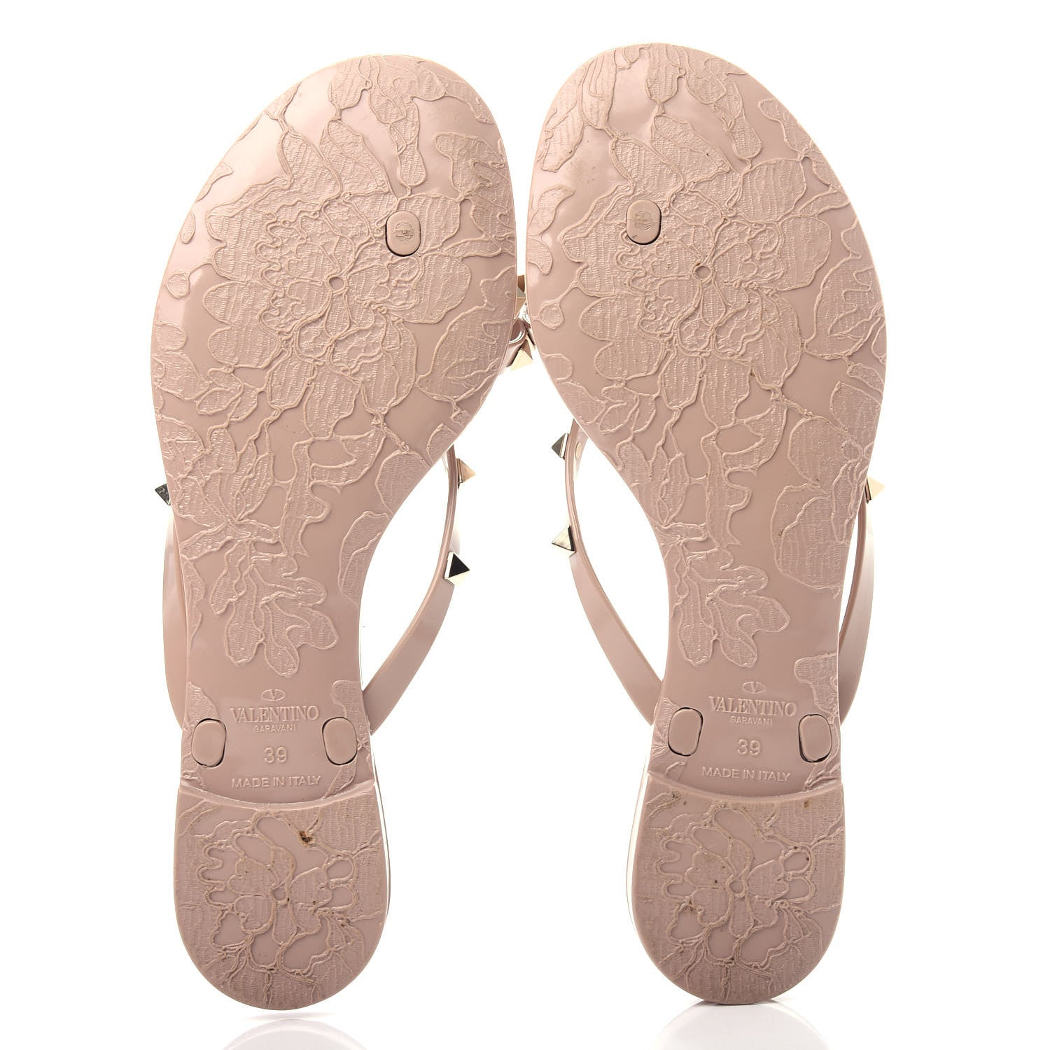 Valentino Garavani PVC Jelly Rockstud Bow Thong Sandals 39 Poudre 6 of 10