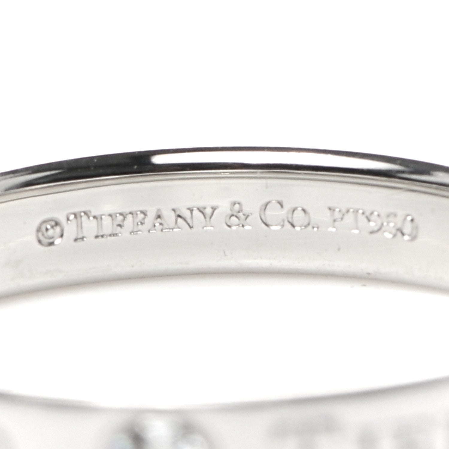 Tiffany Platinum Diamond Logo Band Ring 50 5.5 4 of 4