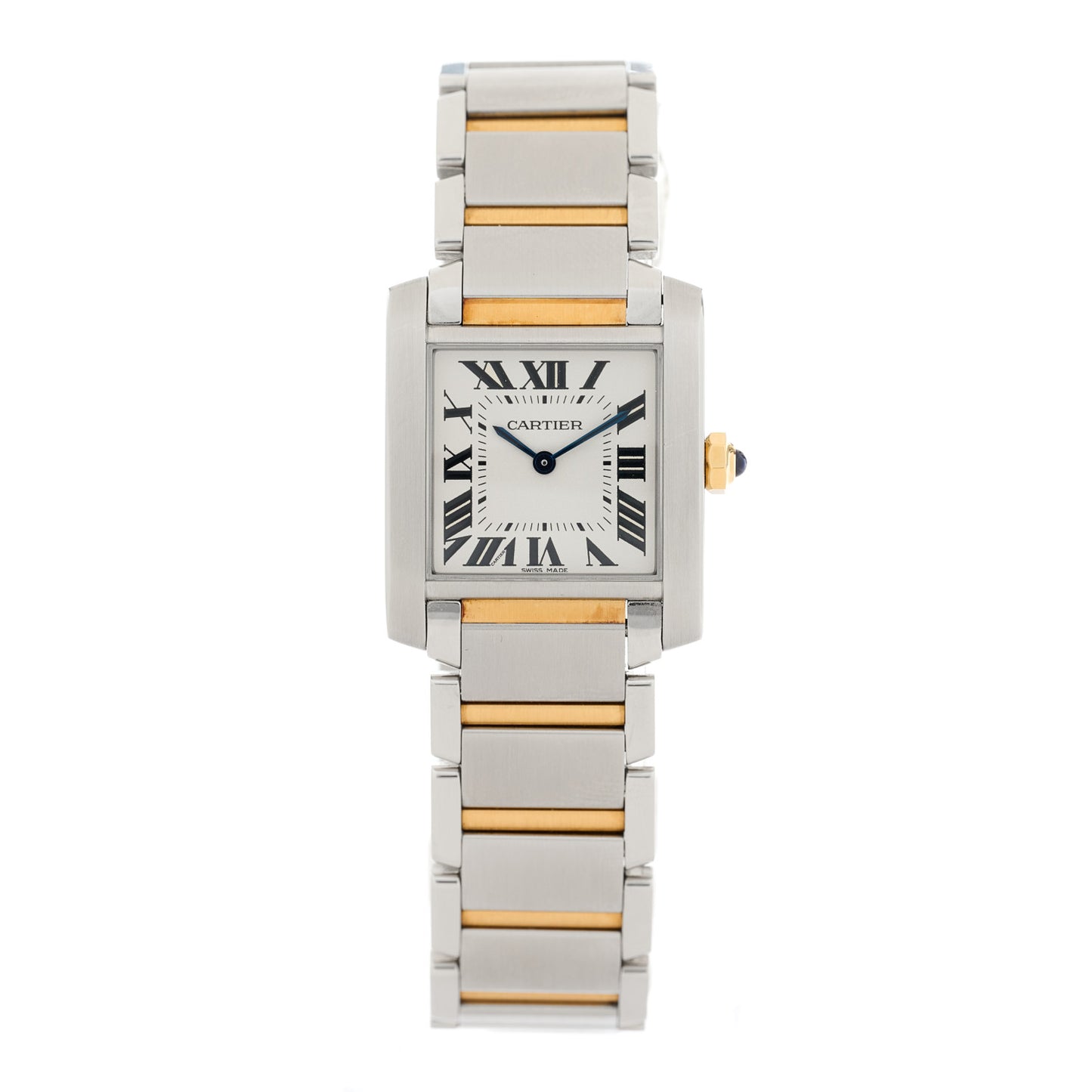 Stainless Steel 18K Yellow Gold 25mm Tank Francaise Quartz Watch