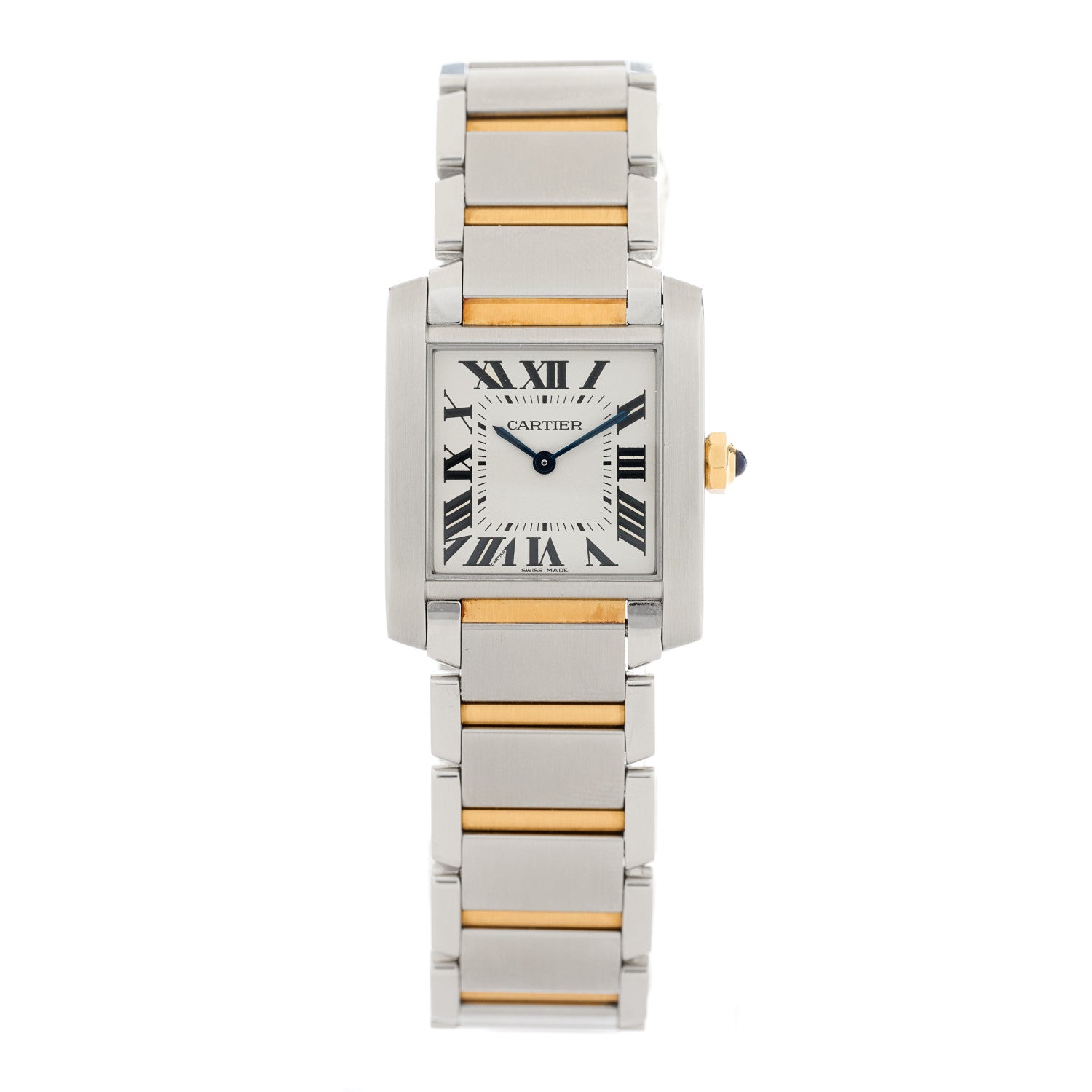 Cartier Stainless Steel 18K Yellow Gold 25mm Tank Francaise Quartz Watch 1 of 4