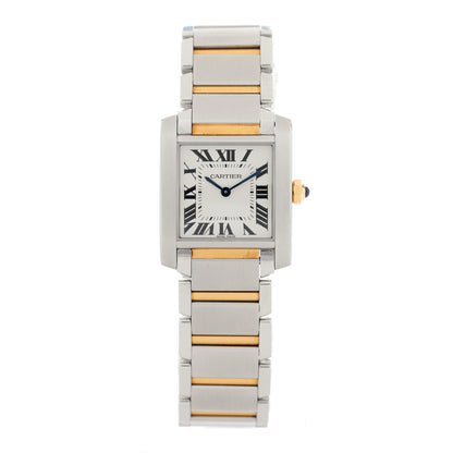 Cartier Stainless Steel 18K Yellow Gold 25mm Tank Francaise Quartz Watch 1 of 4