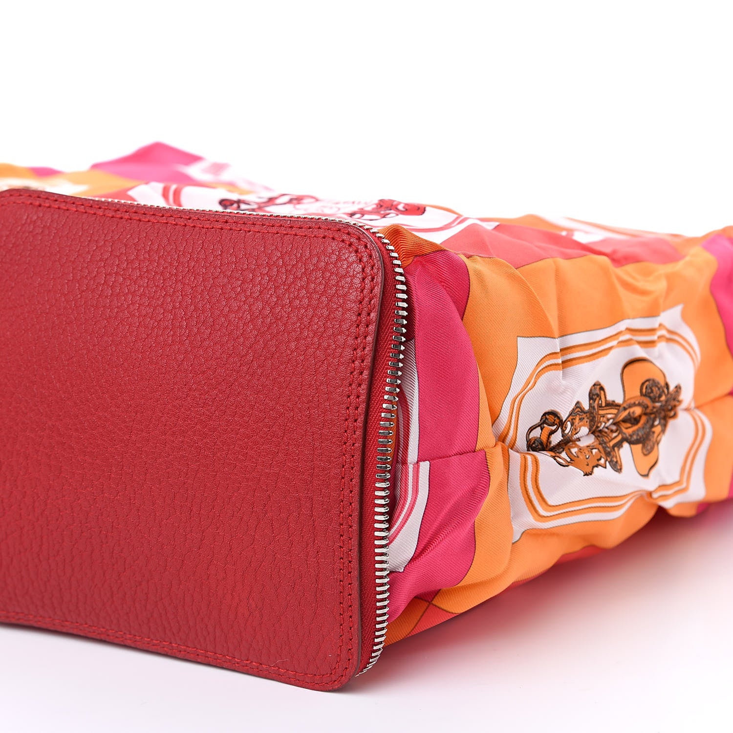 Hermes Buffle Brides de Gala Silky Pop Shopper Tote Rouge Garance 9 of 11