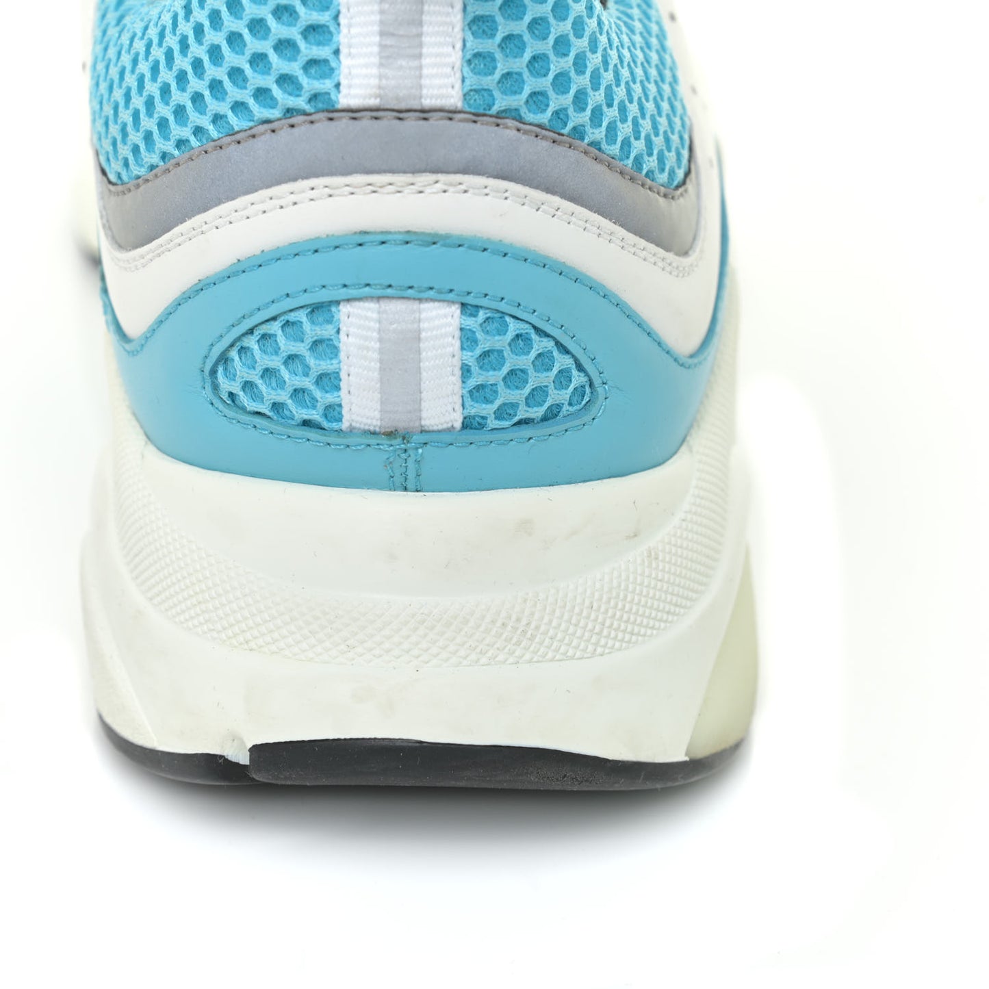 Technical Mesh Calfskin Mens B22 Sneakers 43 White Blue Grey