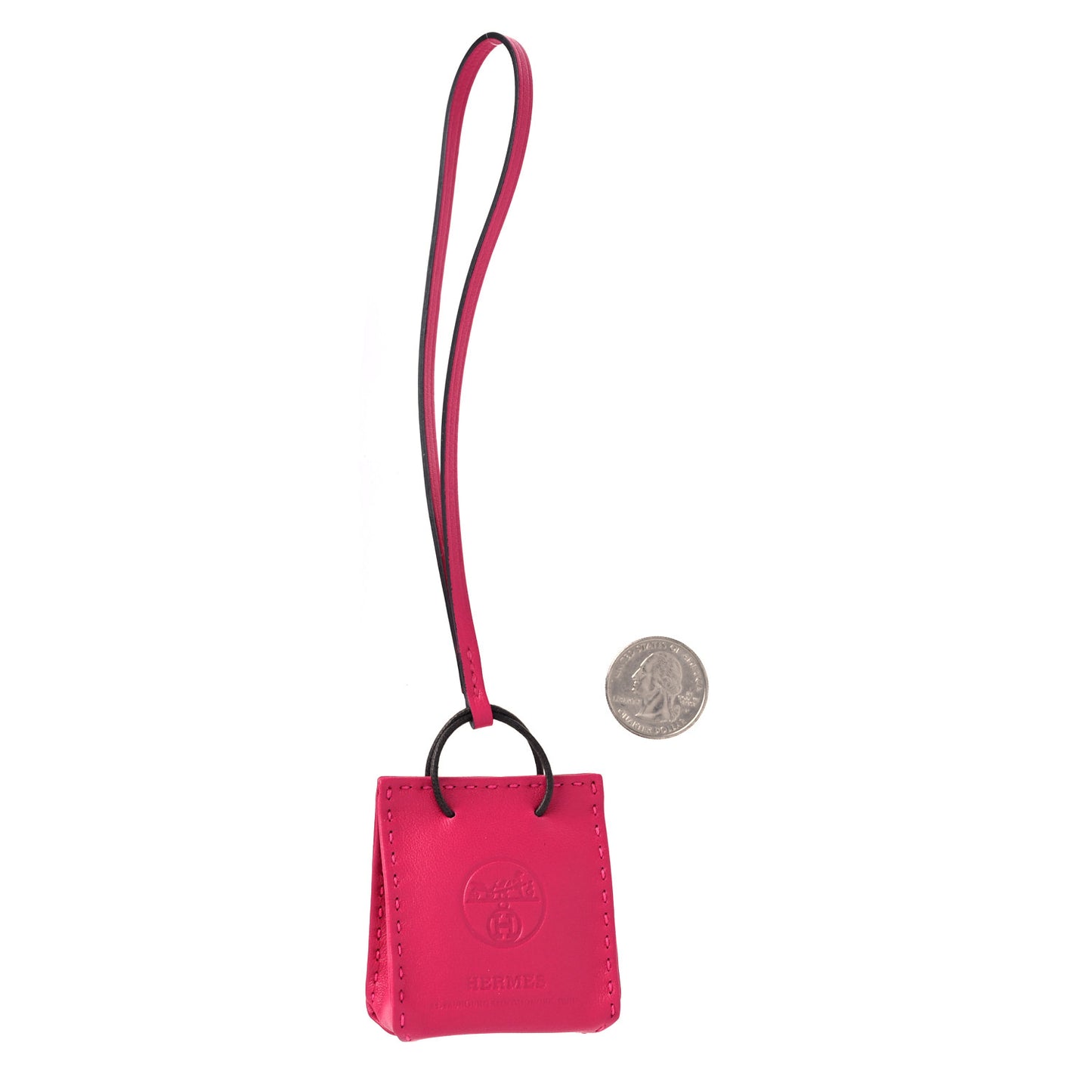 Milo Lambskin Swift Shopping Bag Charm Rose Mexico