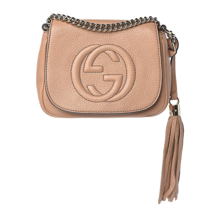 Gucci Pebbled Calfskin Small Soho Flap Crossbody Camelia 1 of 10