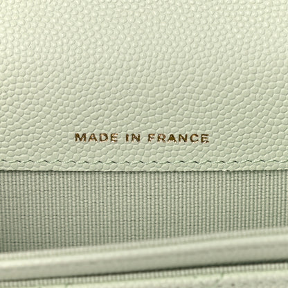 Chanel Caviar Quilted Flap Card Holder Wallet Light Green 7 of 9