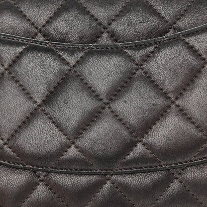 Chanel Metallic Lambskin Quilted Wallet On Chain WOC Dark Grey 13 of 17