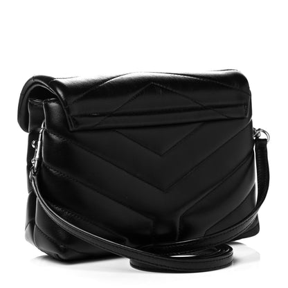 Saint Laurent Calfskin Y Quilted Monogram Toy Loulou Crossbody Bag Black 2 of 4