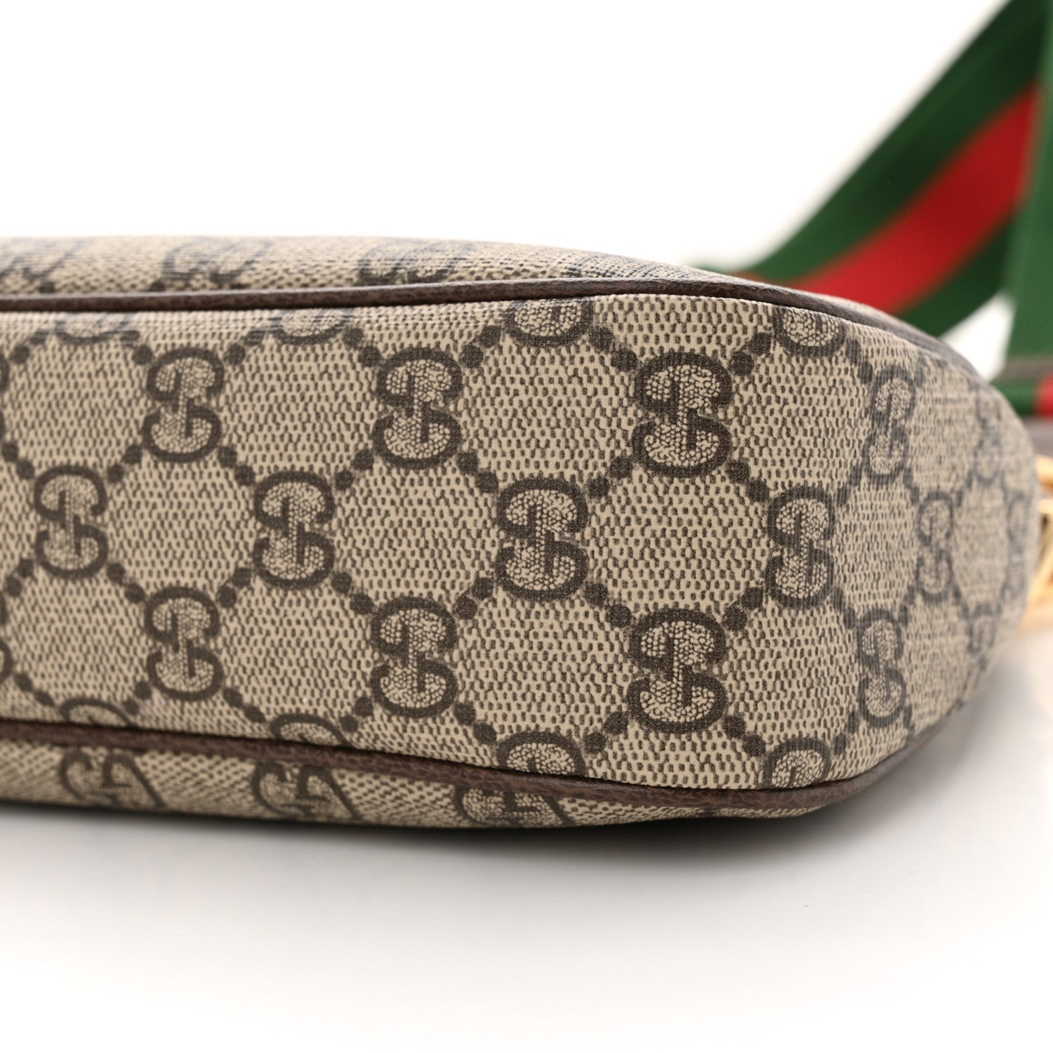 Gucci GG Supreme Monogram Textured Dollar Calfskin Web Small Ophidia GG Handbag Beige Ebony New Acero 10 of 10
