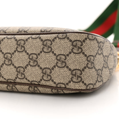 Gucci GG Supreme Monogram Textured Dollar Calfskin Web Small Ophidia GG Handbag Beige Ebony New Acero 10 of 10