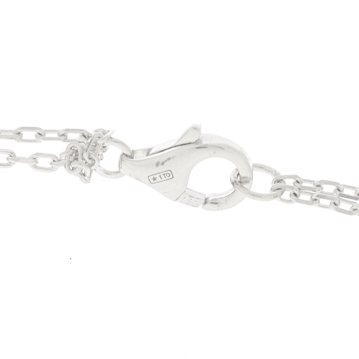 18K White Gold 2 Diamond LOVE Necklace