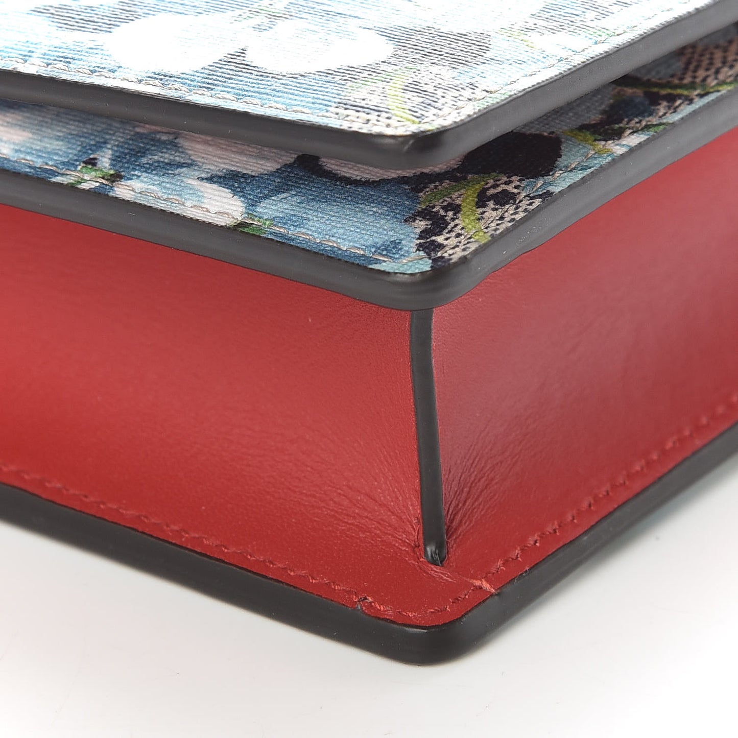 GG Supreme Monogram Blooms Chain Wallet Blue