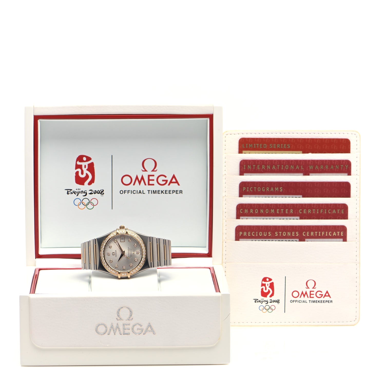 Omega Stainless Steel 18K Yellow Gold Diamond Bezel 35mm Constellation Olympic Automatic Watch 111.25.36.10.52.002 5 of 5