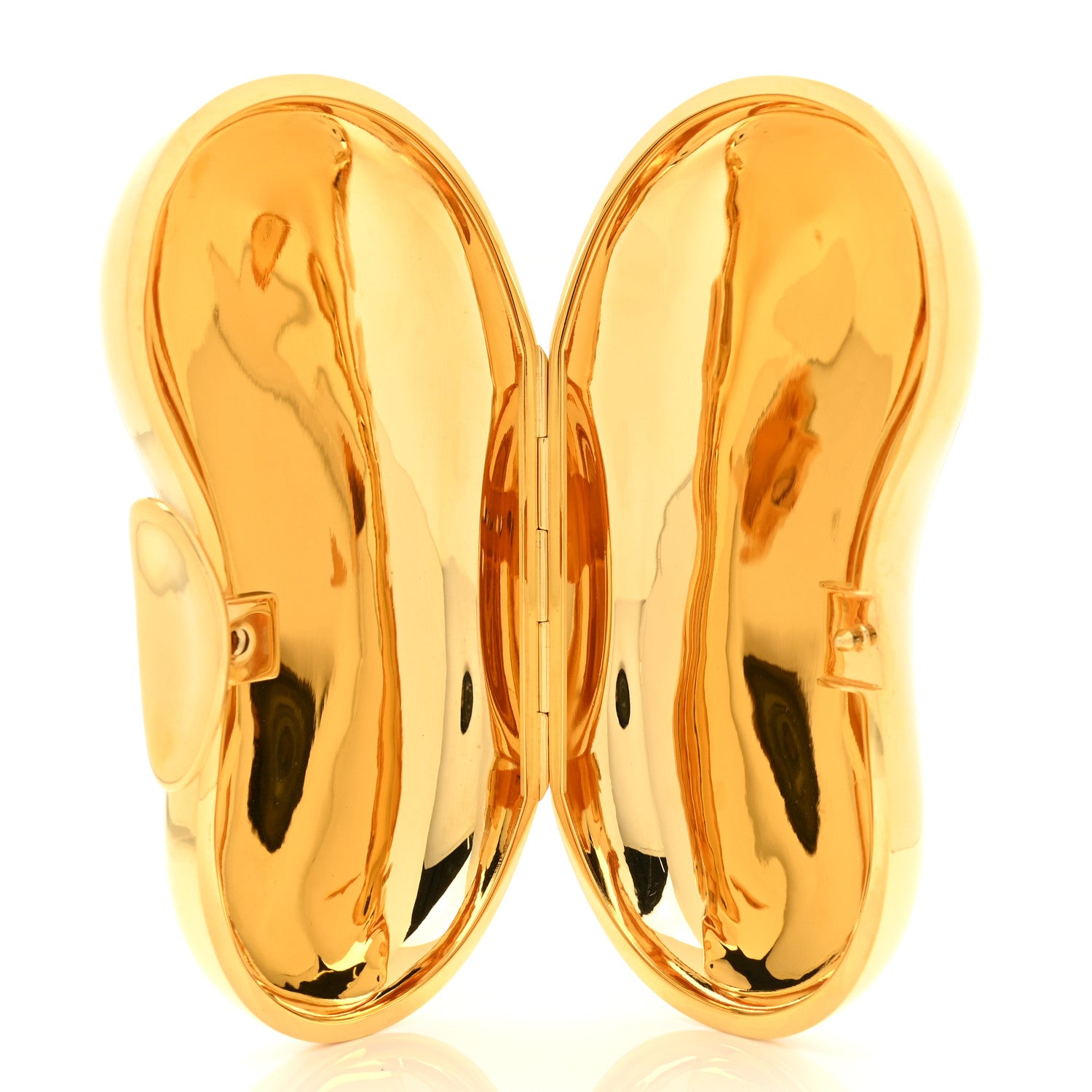 Alexander McQueen Metal Hard-Shell Pebble Clutch Bag Gold 5 of 7