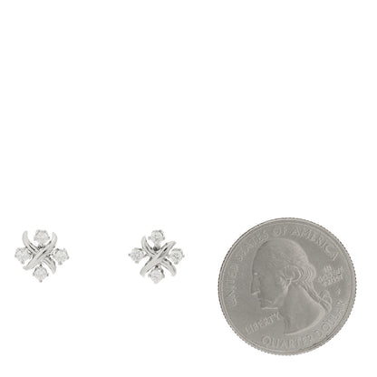 Tiffany Platinum Diamond Schlumberger Lynn Earrings 2 of 4
