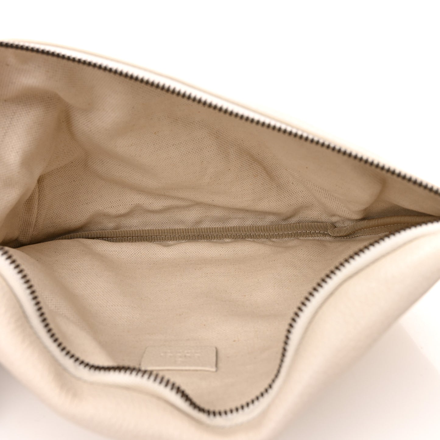 Grained Calfskin Logo Belt Bag White