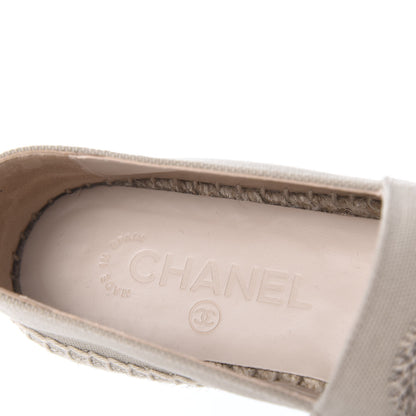 Chanel Canvas Grosgrain CC Espadrilles 36 Beige Black 7 of 9