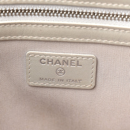 Chanel Iridescent Lambskin Quilted Medium Cosmetic Case Ivory 6 of 13