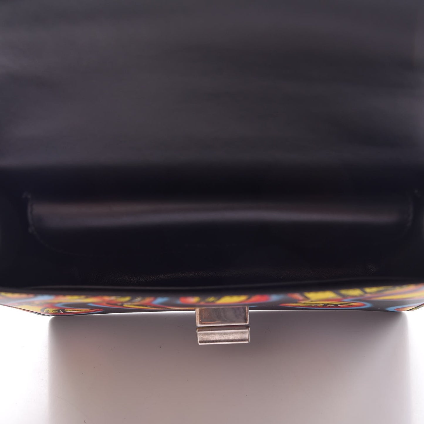 City Calfskin Severine Banana Print Flap Giallo Black