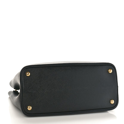 Prada Saffiano Cuir Small Double Bag Black Fuoco 4 of 10