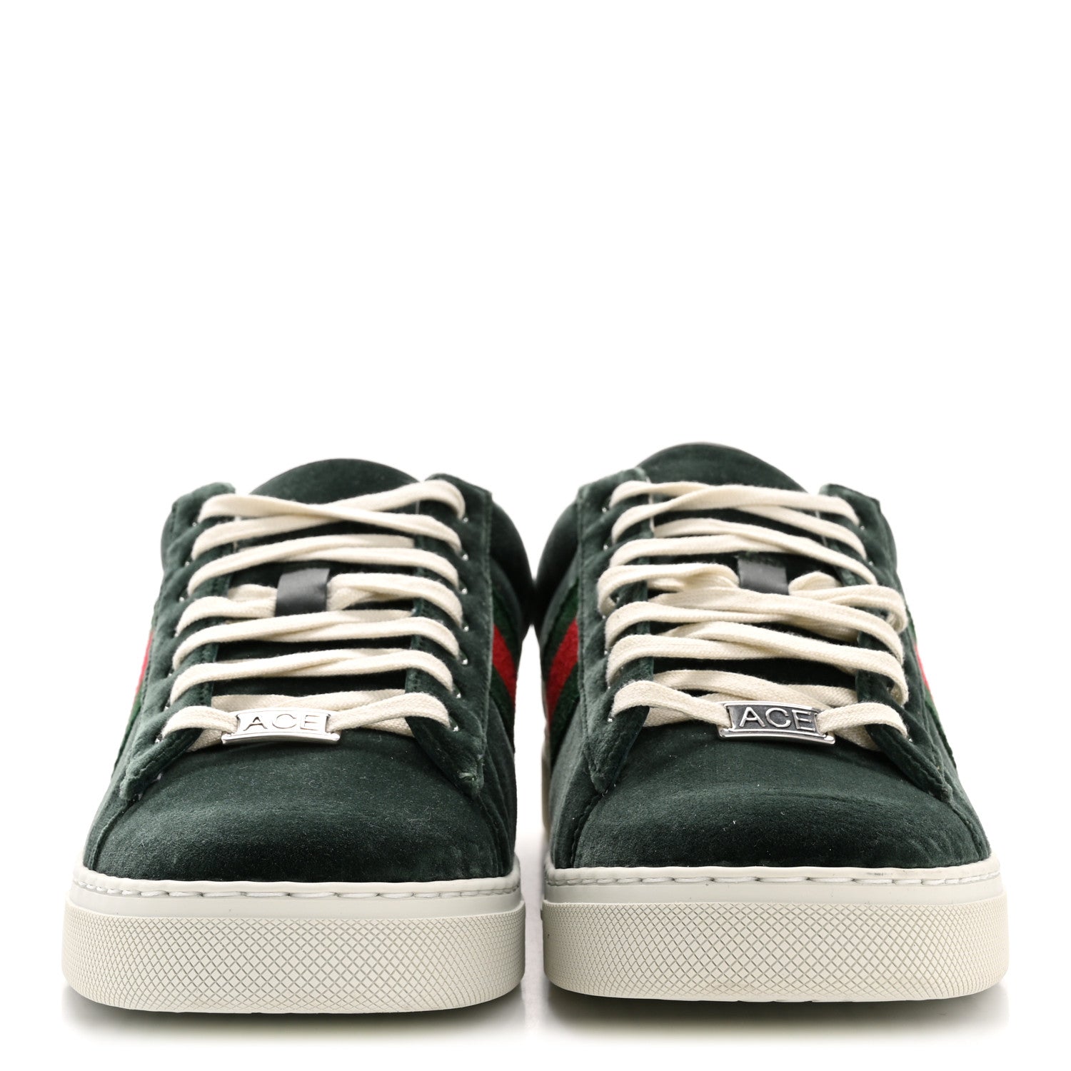 Gucci Velvet Web Mens Ace Sneakers 8 Green Red 3 of 10