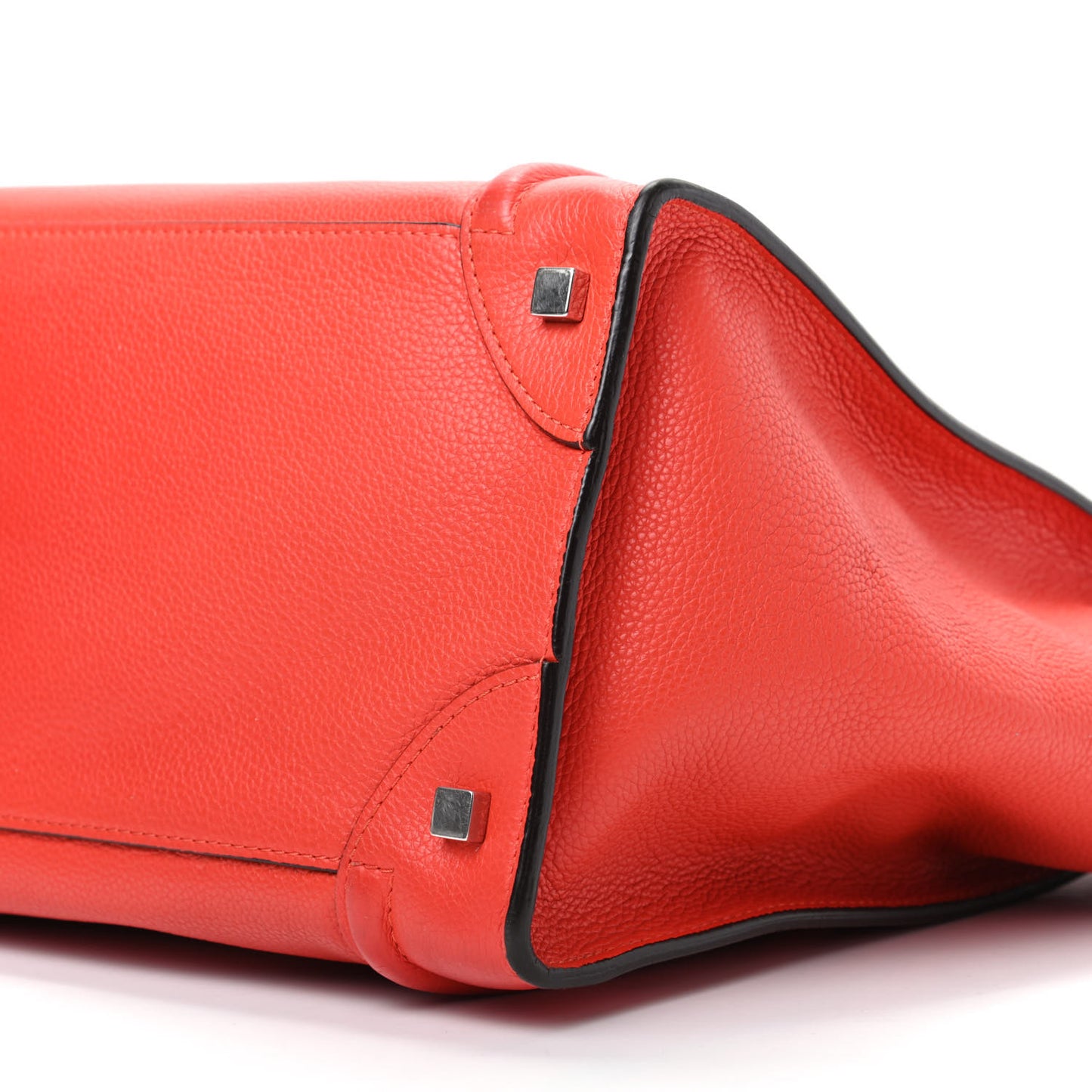 Drummed Calfskin Mini Luggage Coquelicot